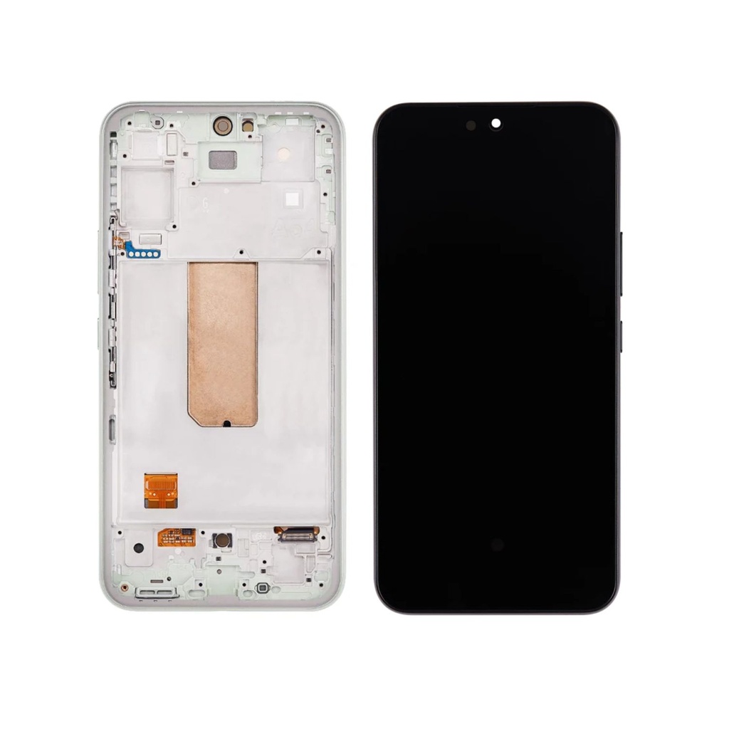 Pantalla Samsung A54 Oled Con Marco Plateado