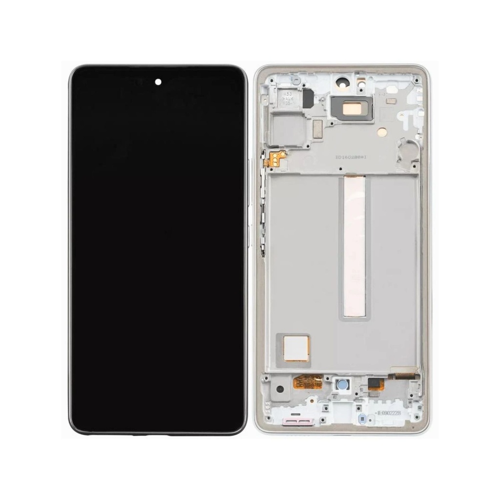 Pantalla Samsung A53 Oled Con Marco Plateado